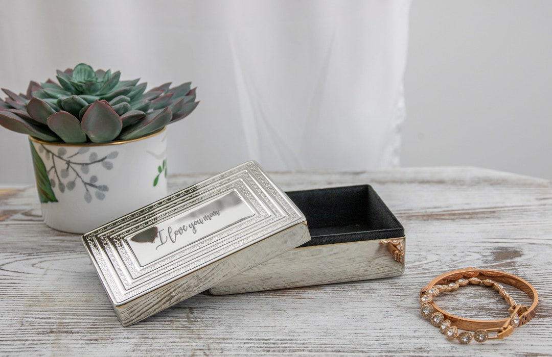 Personalized Rect Lift Top Jewelry Box Etsy