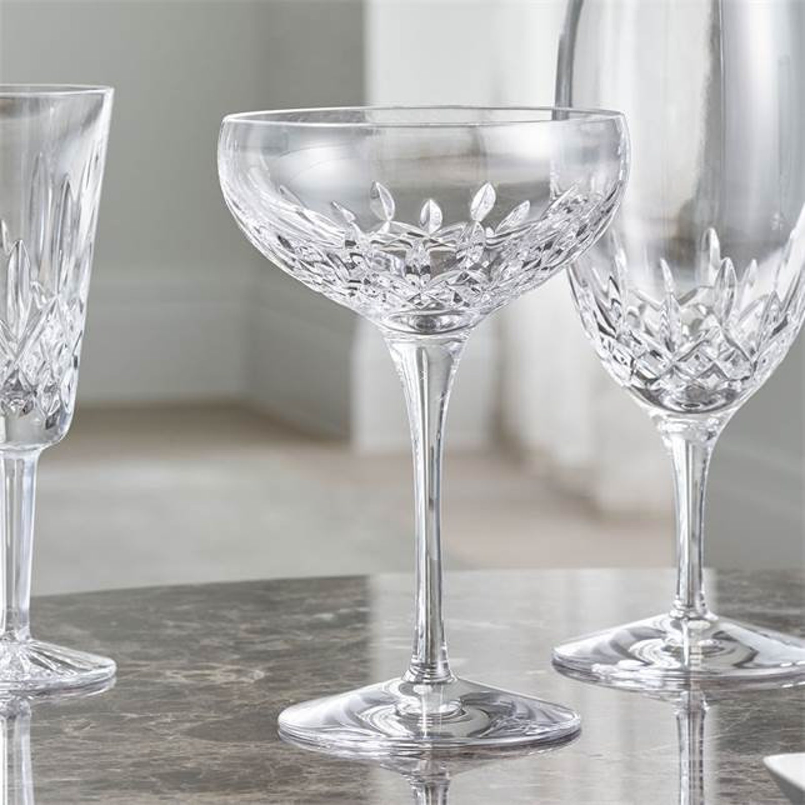 Waterford Lismore Essence Personalized Crystal Coupe Glasses / Etsy