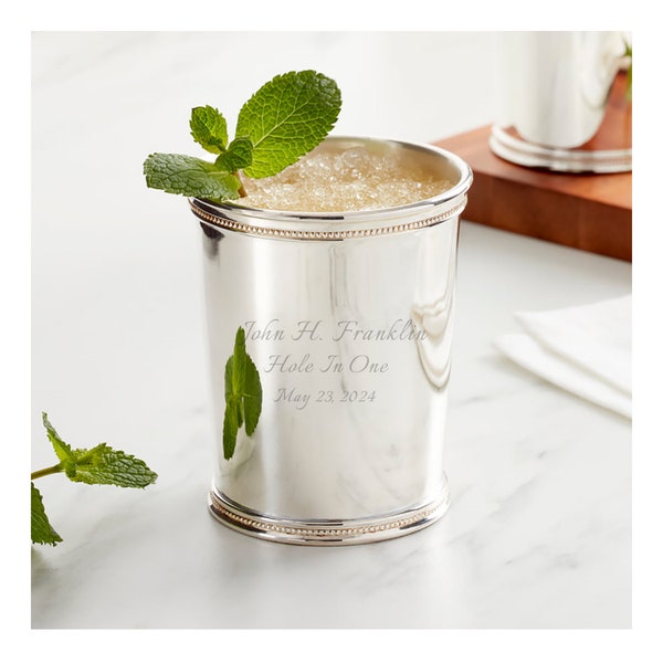 Reed and Barton Personalized Kentucky Beaker Julep Cup,  Custom Engraved 10oz Silver-Plated Mint Julep Cup For Babies, Baptisms & More