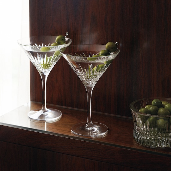 Waterford Lismore Black Martini Glasses, Set of 2