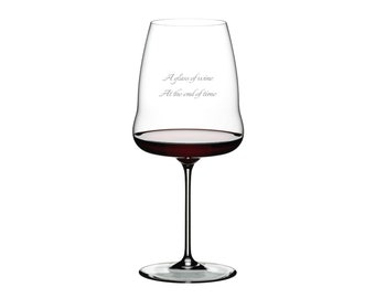 Riedel Personalized Winewings Syrah/Shiraz Wine Glass (Single), Custom Engraved 29oz Crystal Red Wine Glass for Malbec, Cotes Du Rhone