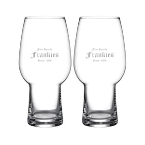 Waterford Personalized Craft Brew 16oz IPA Glass Pair, Set of 2 Custom Engraved Crystal Beer Glasses for Craft Beer, IPA, Home Bar