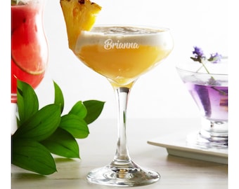 Personalized 8.5 oz Classic Coupe Glass (Single), Custom Engraved Champagne Coupe for Champagne, Cocktails, Desserts and More