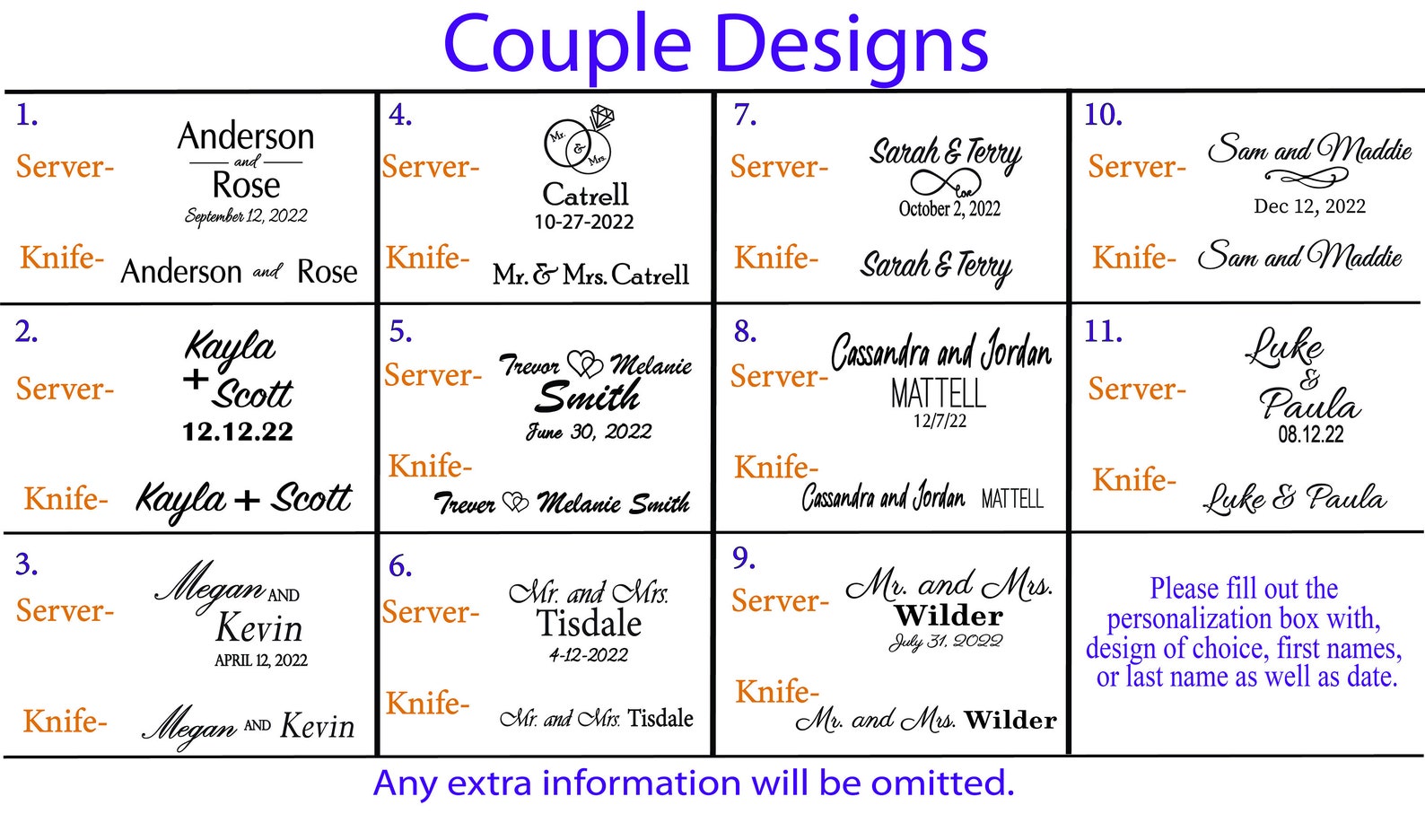 Lenox Bridal Adorn Silver Personalized Wedding Cake Knife and Server