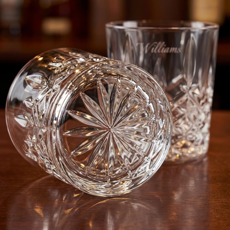 Marquis by Waterford Personalized Markham 11oz Crystal Whiskey Glasses, Set of 4 Custom Engraved Rocks Glasses for Whiskey Bourbon Scotch imagem 6