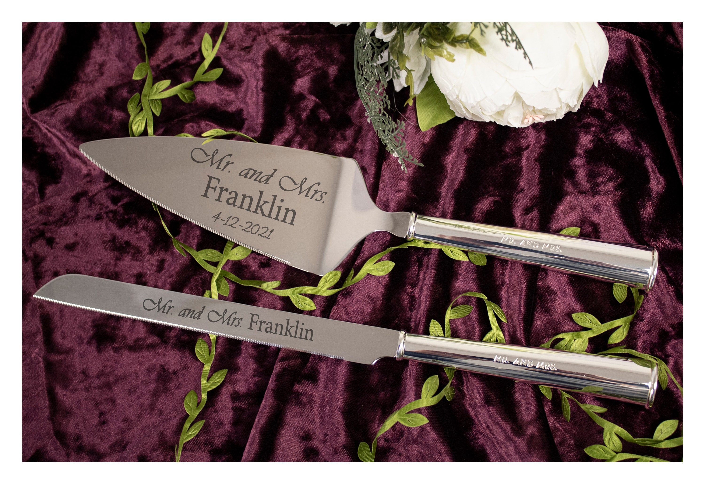 Kate Spade Darling Point Personalized Wedding Cake Knife and - Etsy