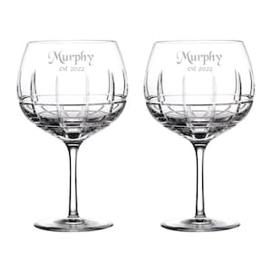 Waterford Personalized Gin Journeys Cluin, Set of 2 Balloon Wine, 18.6 oz, Clear