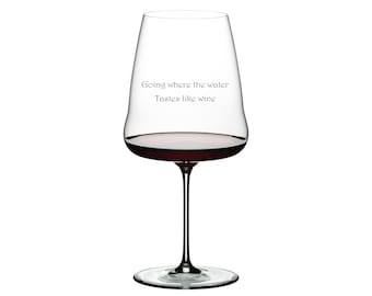 Riedel Personalized Winewings Pinot Noir/Nebiolo Wine Glass, Custom Engraved Giant 32oz Crystal Red Wine Glass for Burgundy, Barbaresco