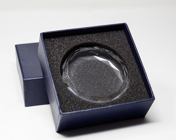 Glass Round Paperweight/Award Custom Engraved 