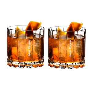 Riedel Drink Specific Personalized 10oz Rocks Glasses, Set of 2 Custom Engraved 10oz Crystal Whiskey Glasses for Cocktails, Mixed Drinks