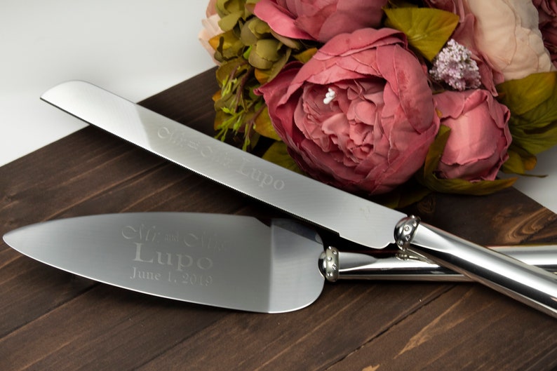Lenox Devotion Personalized Wedding Cake Knife and Server Set Etsy
