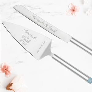 Kate Spade Take the Cake Personalized Wedding Cake Cutting Set, Custom Engraved Wedding Cake Knife and Server Set for Bride and Groom