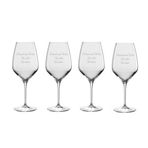 Luigi Bormioli Personalized Prestige Atelier Cabernet/Merlot Wine Glasses, Set of 4 Custom Engraved Red Wine Glasses