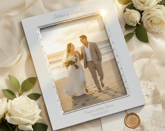Lenox Devotion Personalized 8x10 Wedding Picture Frame, Custom Engraved 8x10 Frame for Engagement, Anniversary, Wedding Photos