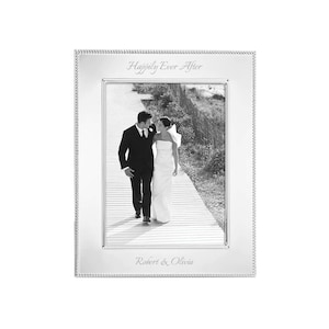 Reed & Barton Personalized Lyndon Frame, Custom Engraved Silver-Plated Picture Frame in 4x6, 5x7, 8x10 Sizes for Wedding, Anniversary Photos