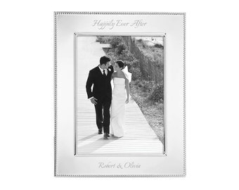 Reed & Barton Personalized Lyndon Frame, Custom Engraved Silver-Plated Picture Frame in 4x6, 5x7, 8x10 Sizes for Wedding, Anniversary Photos