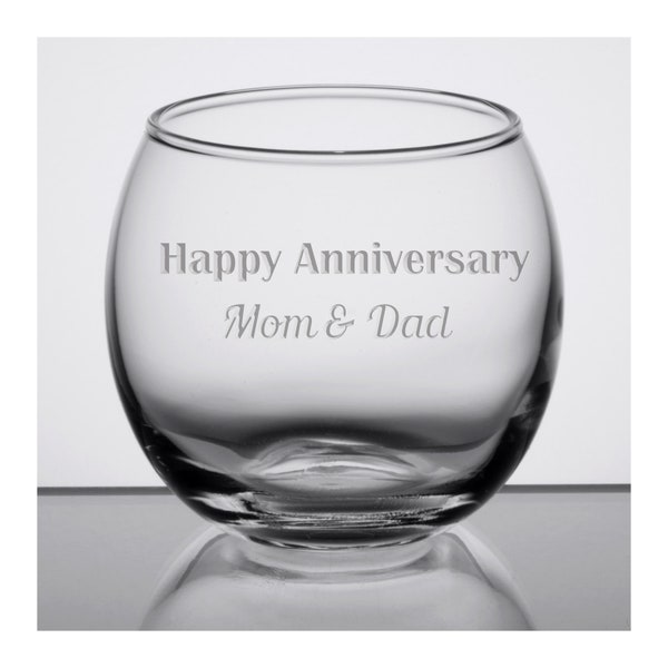 Personalized 4.75oz Glass Votive Candle Holder, Custom Engraved Glass Votive for Tealight, Small Candles