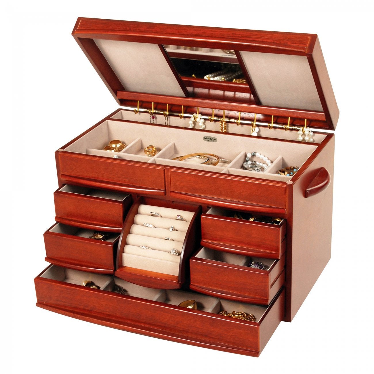 Caja de joyería Joyeros Originales de 24 Secciones Almacenamiento con  Espejo de Bloqueo para Niñas Caja de Joyería para Pendientes Anillos  Collares