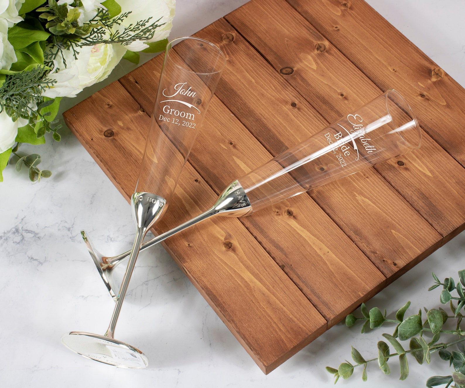 Kate Spade Take the Cake Personalized Wedding Champagne Flutes Etsy