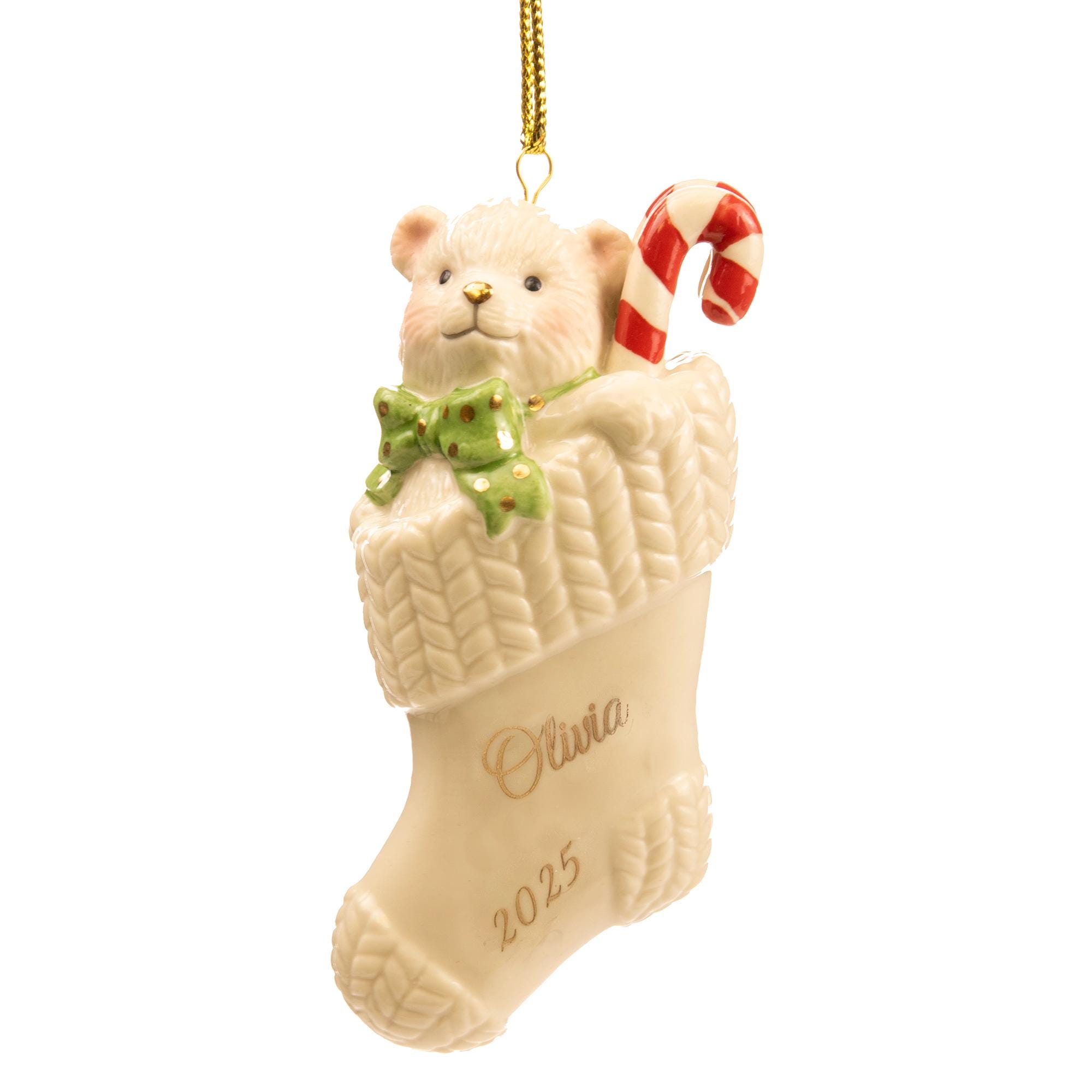 Lenox Stocking Splendor Lenox Personalized 2026 Christmas Stocking Ornament, Custom Engraved ...