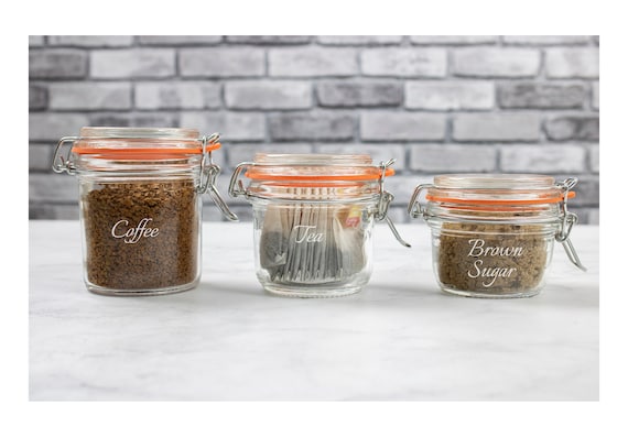 Personalized Clamp-top Hermes Jars 5oz 7oz or 9oz Single, or Sets