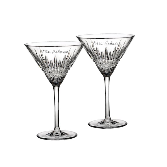 Set of 4 Crystal Martini Glasses, 9oz