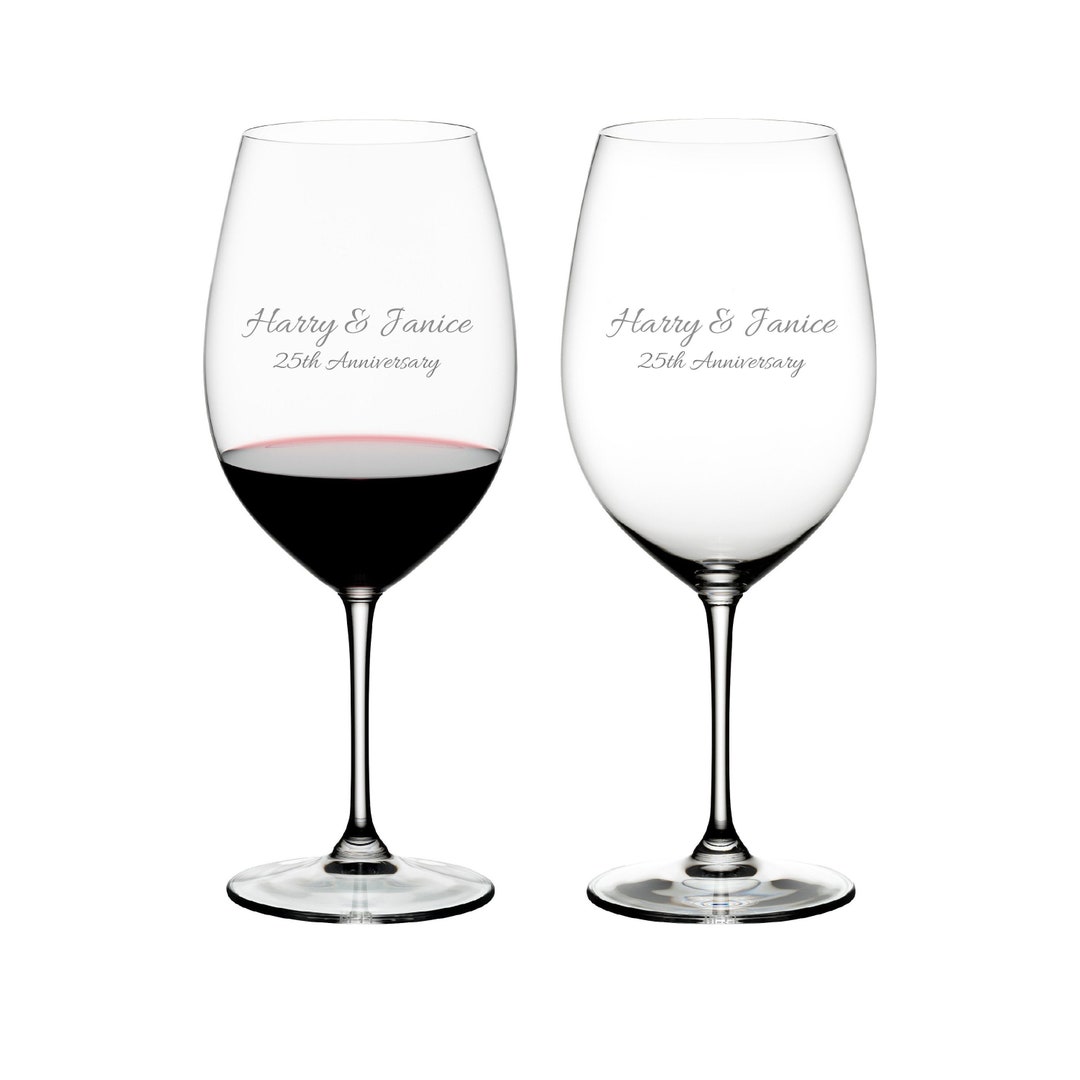 Vinum Cabernet Sauvignon/Merlot (Bordeaux) Wine Glasses, by Riedel;  Personalized, by The Crystal Shoppe