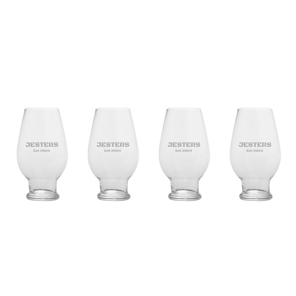 Orrefors Personalized IPA Glasses, Set of 4 Custom Engraved 15.5oz Crystal Beer Glasses for IPA, Craft Beer, India Pale Ale, Home Bar