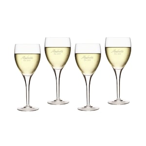Luigi Bormioli Personalized Michelangelo Masterpiece 11.5oz Burgundy Wine Glasses, Set of 4 Custom Engraved Red Wine Glasses