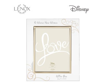 Lenox Personalized Disney Bridal 8x10 Picture Frame, Custom Engraved Glass Wedding Frame for Wedding, Anniversary, Engagement Photos & More