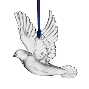 Waterford Personalized 2024 Dove of Peace Ornament, Custom Engraved Crystal Christmas Ornament for Couples, New Baby, Wedding and More