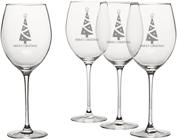 Lenox Tuscany Classics Grand Bordeaux 26.5 Oz Red Wine Glasses With Merry  Christmas Tree Engraving / Custom Engraved Crystal Wine Glasses - Etsy