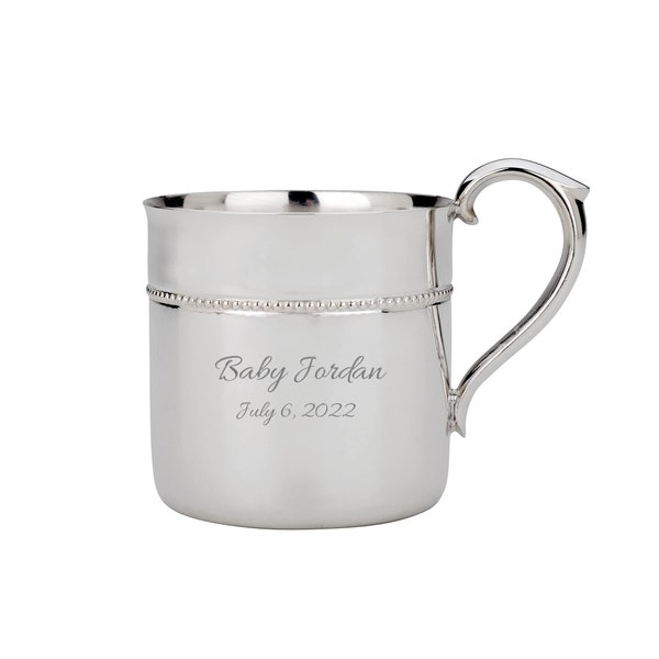 Engravable Silver Baby Cup Etsy