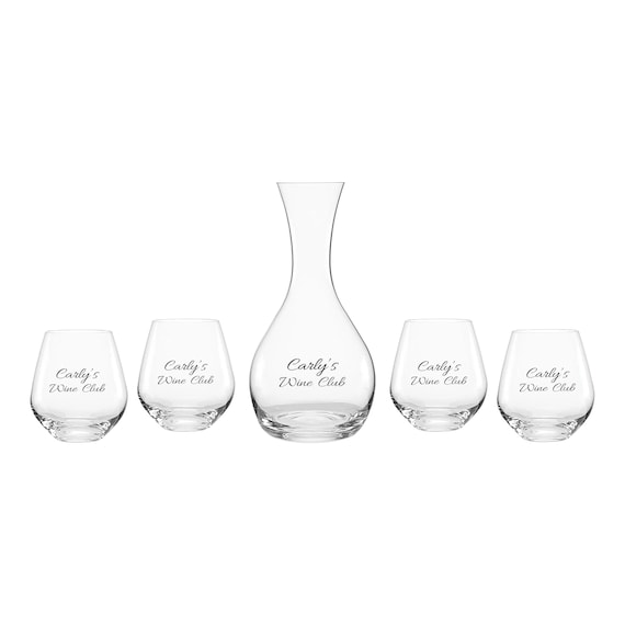Lenox Tuscany Personalized Crystal Stemless Wine Glass, Pair