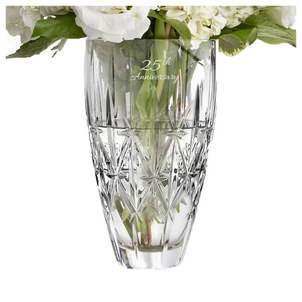 Marquis by Waterford Personalized 9" Sparkle Vase, Custom Engraved Crystal Vase for Flowers, Elegant Home Décor