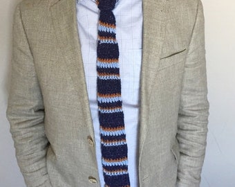 Men's Tie Crochet Pattern- Striped Necktie Crochet Pattern- Crochet Pattern For Men