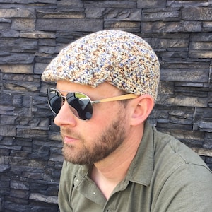 Men&#39;s Golf Cap Crochet Pattern- Crochet Hat Pattern for Men- Crochet for Men- Men&#39;s Crochet Pattern