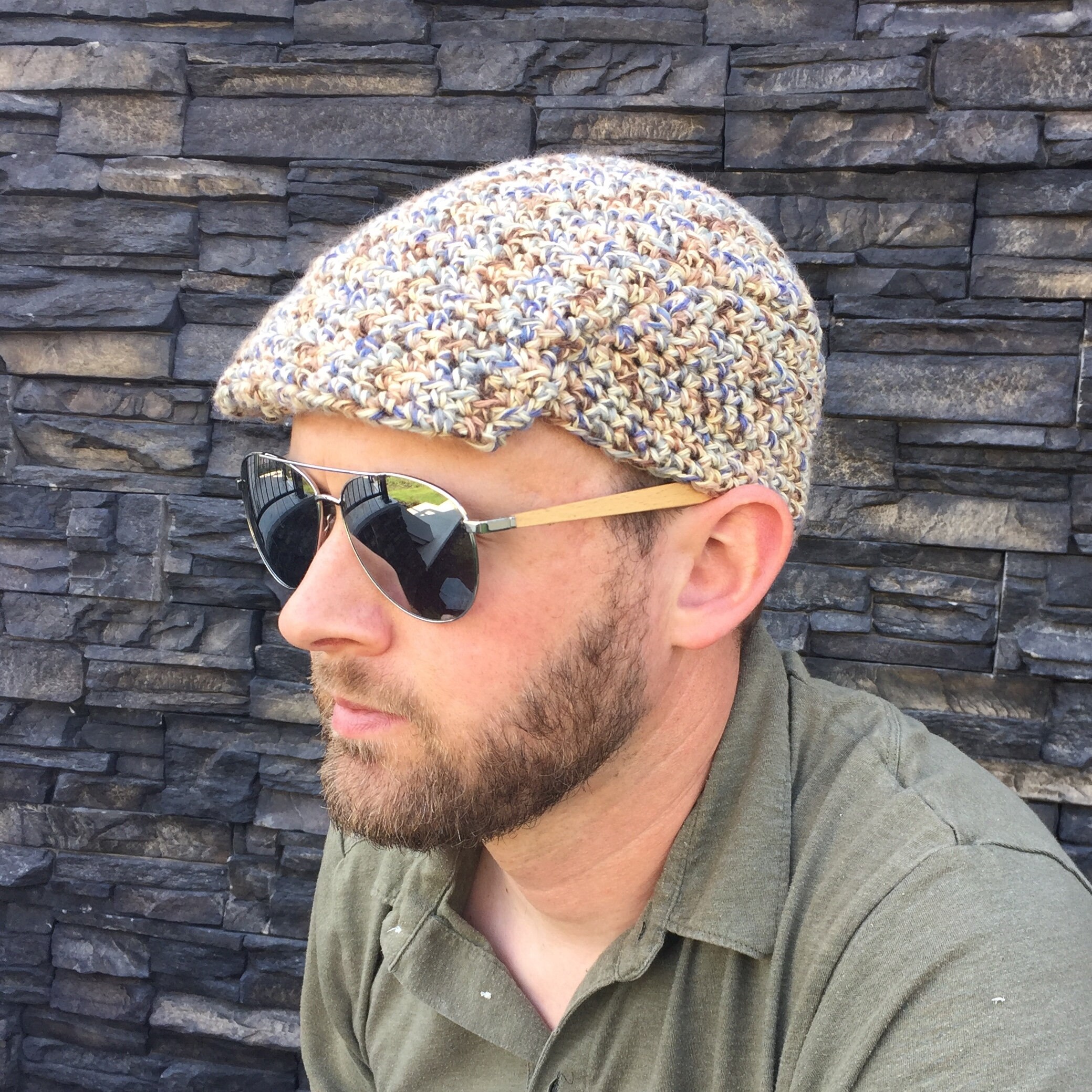mens flat cap crochet pattern