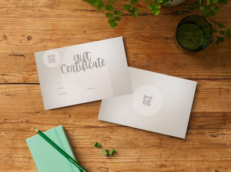 Customizable Digital Gift Certificate Template Modern & Printable