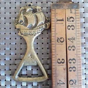 Vintage Solid Brass Bottle Opener / Antique dinning accessories / Sailing accessories