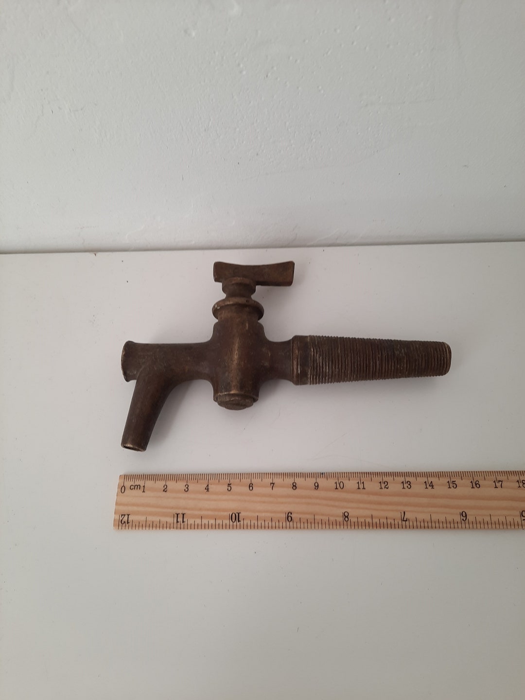 Antique Brass Wine Barrel Tap / Brass Wine Barrel Faucet / Bar Decor