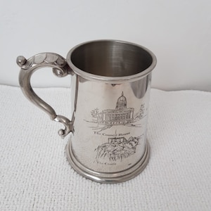 Vintage Hammered Pewter Tankard by Olde Country Rose of England