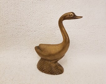 Vintage brass Swan / Brass swan figurine