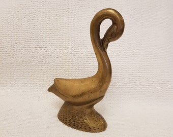 Vintage brass Swan / Brass swan figurine