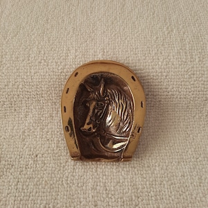 Vintage Brass posacenere cavalli cavalieri ornamenti