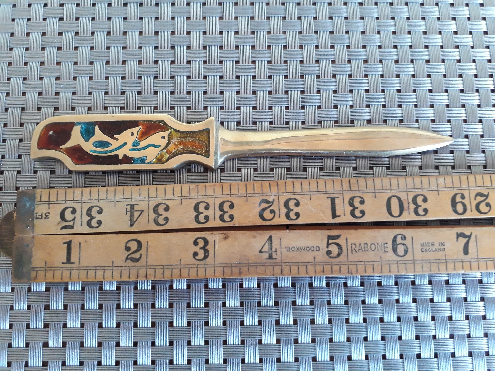 Vintage Brass Letter Opener Knife Ornate Decorative Metal Etsy