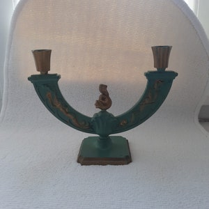Vintage / Massives Messing / Schwerer Kerzenhalter / Gusseisen