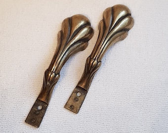 A pair of Vintage Brass door handles in antique style