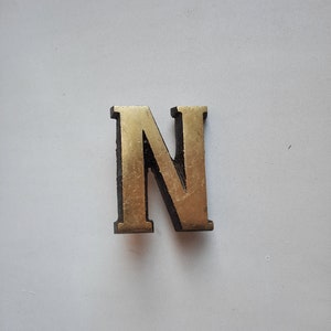 Vintage brass &quot;N&quot; letter / figurine / paperweight / home decor / bohemian decor