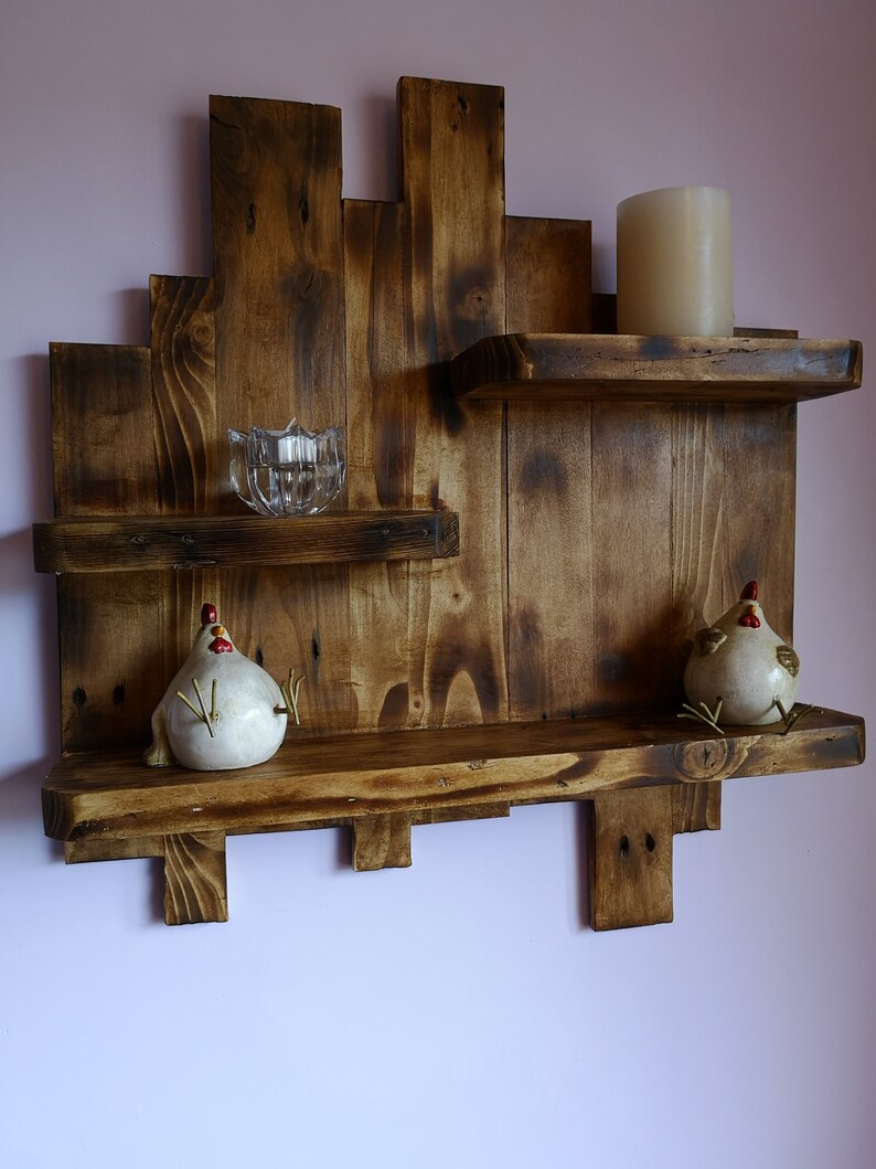 Rustic Reclaimed Timber Floating Shelf wall Artshabby Chic Etsy UK